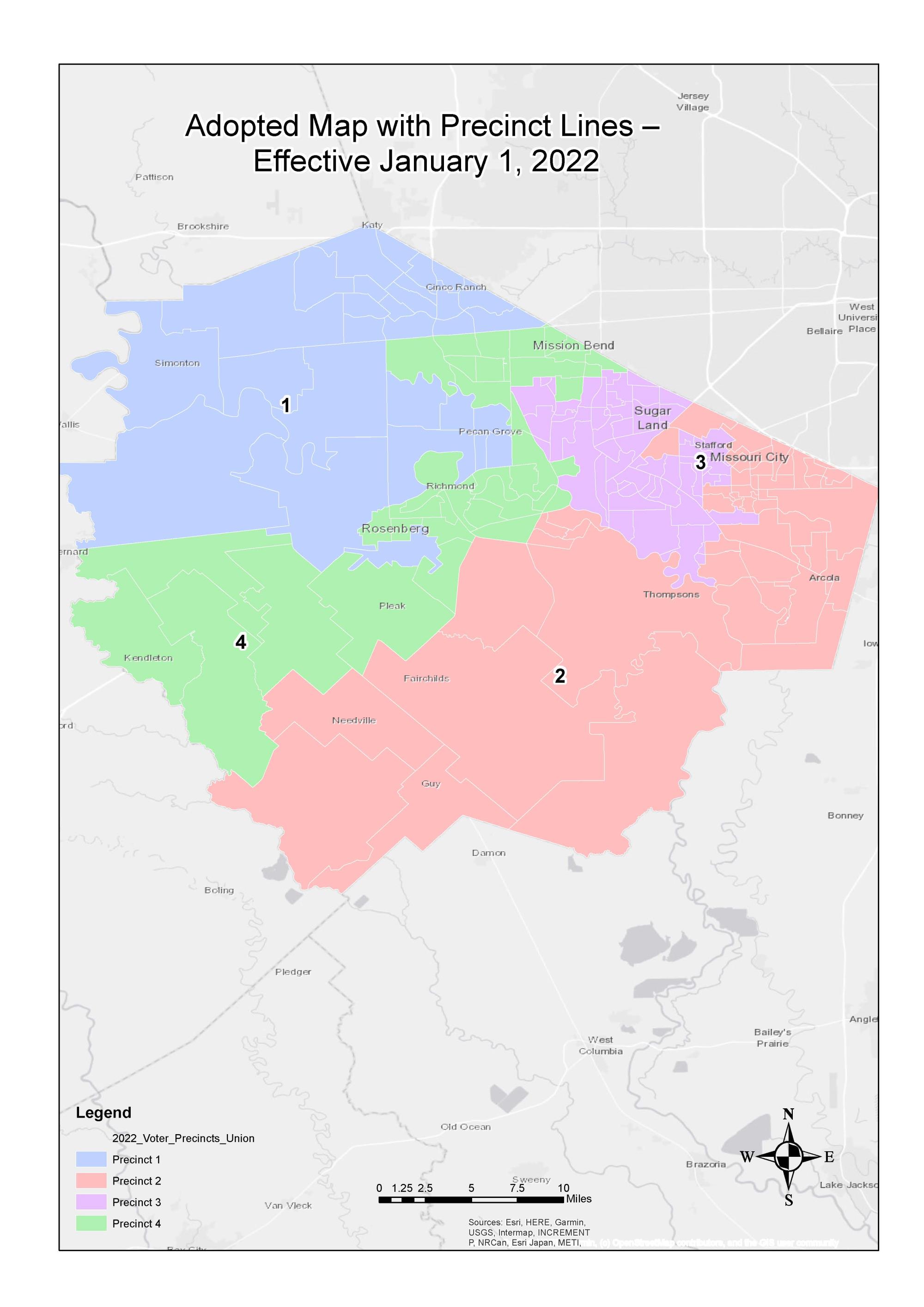 Adopted County Precinct Map (1/1/2022) Fort Bend County